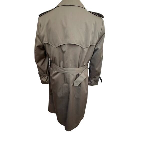 VTG London Fog Towne Trench Coat Mens 38 Short Khaki Brown Belted Lined Classic - Picture 9 of 9